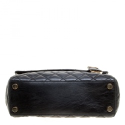 Pre Owned Michael Kors Black Quilted Leather Medium Ava Top Handle Bag