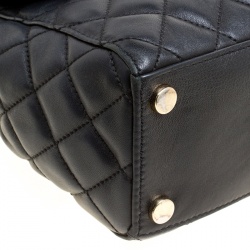 Pre Owned Michael Kors Black Quilted Leather Medium Ava Top Handle Bag