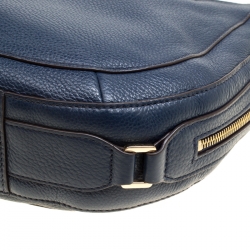 Pre Owned Michael Kors Navy Blue Leather New Medium Julia Hobo