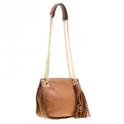 Pre Owned Michael Michael Kors Brown Leather Crossbody Bag