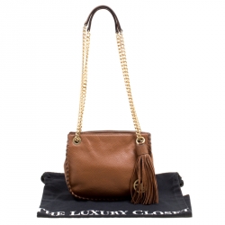 Pre Owned Michael Michael Kors Brown Leather Crossbody Bag