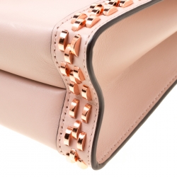 Pre Owned Michael Kors Blush Pink Leather Studded Whitney Shoulder Bag