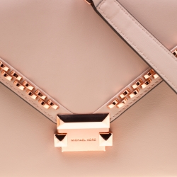 Pre Owned Michael Kors Blush Pink Leather Studded Whitney Shoulder Bag
