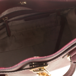 Pre Owned حقيبة يد مايكل مايكل كورس هاميلتون جلد عنابي