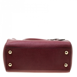 Pre Owned حقيبة يد مايكل مايكل كورس هاميلتون جلد عنابي