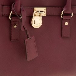 Pre Owned حقيبة يد مايك ل مايكل كورس هاميلتون جلد عنابي