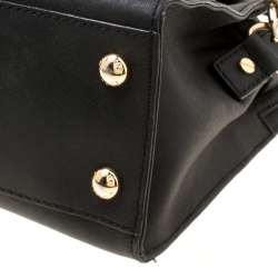 Pre Owned MICHAEL Micheal Kors Black Leather East/West Hamilton Satchel