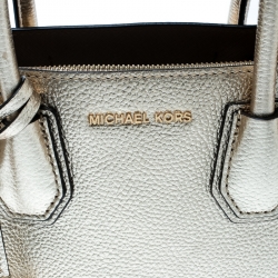 Pre Owned Michael Kors Gold Leather Mercer Top Handle Bag