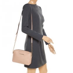 Pre Owned حقيبة كروس مايكل كورس جيت سيت جلد بيج