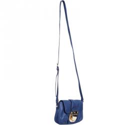 Pre Owned  Michael Kors Blue Leather Crossbody Shoulder Bag
