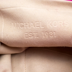 Pre Owned حقيبة مايكل كورس نيوبرين جيت سيت جلد برتقالي منقوش