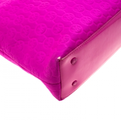 Pre Owned حقيبة مايكل كورس نيوبرين جيت سيت جلد برتقالي منقوش