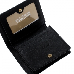 Pre Owned محفظة مايكل كورس حافظة بطاقات جلد سوداء