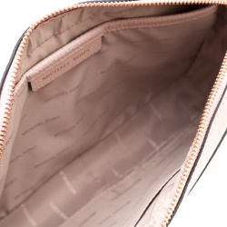 Pre Owned حقيبة كروس مايكل كورس مزخرفة زهور جت ست جلد بيج