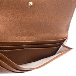 مملوكة مسبقًا Michael Kors Brown Leather Jet Set Travel Wallet