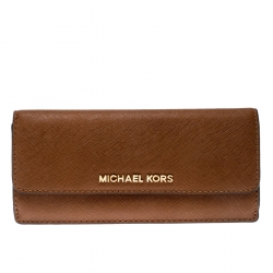 مملوكة مسبقًا Michael Kors Brown Leather Jet Set Travel Wallet