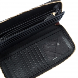 Pre Owned محفظة مايكل كورس سحاب ملتف جلد سوداء