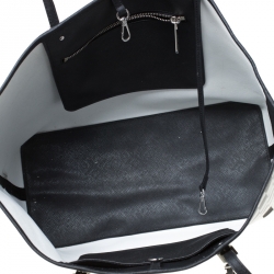 Pre Owned حقيبة يد مايكل كورس جيت سيت جلد سافيانو بيضاء/سوداء