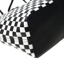 Pre Owned حقيبة يد مايكل كورس جيت سيت جلد سافيانو بيضاء/سوداء