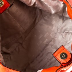 Pre Owned حقيبة كتف مايكل مايكل كورس رباط جلد برتقالي