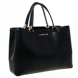 Pre Owned MICHAEL Michael Kors Black Leather Tote 