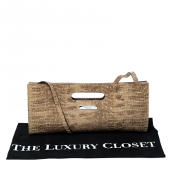 Pre Owned حقيبة كلتش مايكل جورس جلد سحالي بيج بيد علوية