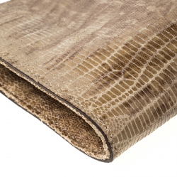 Pre Owned حقيبة كلتش مايكل جورس جلد سحالي بيج بيد علوية