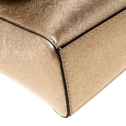 Pre Owned MICHAEL Michael Kors Metallic Gold Leather Top Handle Bag