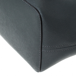 Pre Owned Michael Kors Dark Grey Leather Travel Tote 