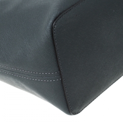 Pre Owned Michael Kors Dark Grey Leather Travel Tote 