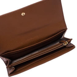 Pre Owned محفظة مايكل كورس فولتون جلد بني فاتح