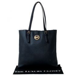 Pre Owned MICHAEL Michael Kors Navy Blue Saffiano Leather Shopper Tote 