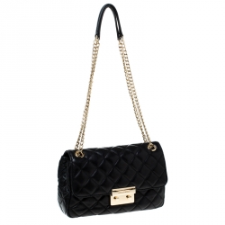 Pre Owned Michael Kors Black Quilted Leather Large Sloan Shoulder Bag