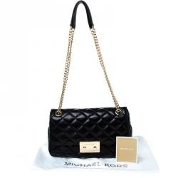 Pre Owned Michael Kors Black Quilted Leather Large Sloan Shoulder Bag