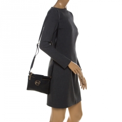 Pre Owned MICHAEL Michael Kors Black Leather Mini Crossbody Bag