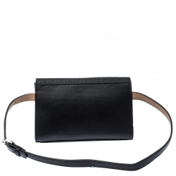Michael Kors Black/Silver Signature Canvas and Python Embossed Leather Fanny Pack Belt Bag