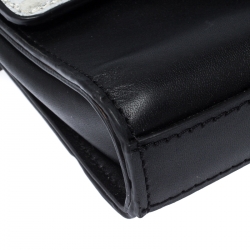 Michael Kors Black/Silver Signature Canvas and Python Embossed Leather Fanny Pack Belt Bag