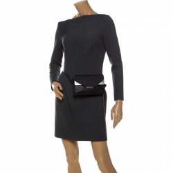 Michael Kors Black/Silver Signature Canvas and Python Embossed Leather Fanny Pack Belt Bag