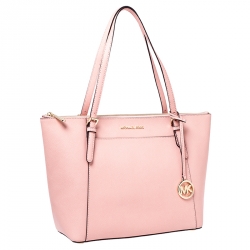 Pre Owned Michael Kors Pale Pink Leather Ciara Tote
