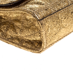 Pre Owned حقيبة كروس مايكل كورس جلد ذهبي ميتاليك مبطن