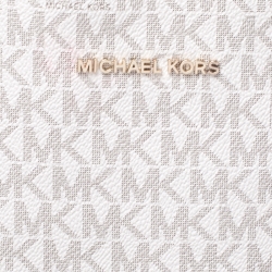 Pre Owned Michael Kors White Signature Voyager Tote