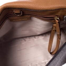 Pre Owned Michael Kors Brown Signature Coated Canvas and Leather Top Handle Bag