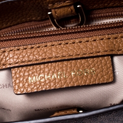 Pre Owned Michael Kors Brown Signature Coated Canvas and Leather Top Handle Bag