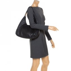 Pre Owned MICHAEL Michael Kors Black Leather Hobo