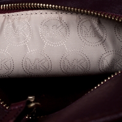 مملوكة مسبقًا حقيبة يد مايكل كورس شوبر جيت سيت جلد عنابية