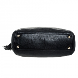 Pre Owned Michael Kors Black Leather Bedford Tassel Shoulder Bag