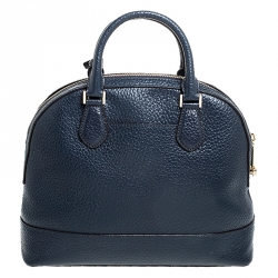 Pre Owned Michael Kors Navy Blue Leather Smythe Satchel