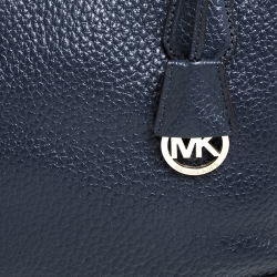 Pre Owned Michael Kors Navy Blue Leather Smythe Satchel