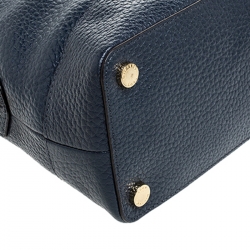 Pre Owned Michael Kors Navy Blue Leather Smythe Satchel