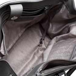 Pre Owned MICHAEL Michael Kors Grey Leather Double Zip Jet Set Tote